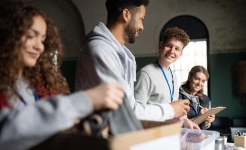 Students at an employability event at university