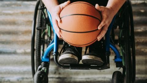 A wheelchair basketball player