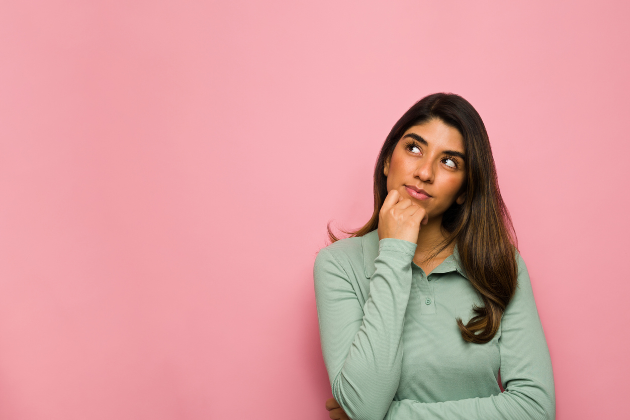 Woman looking thoughtful