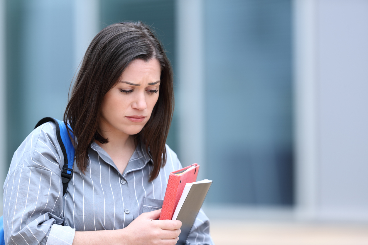 Student looking sad