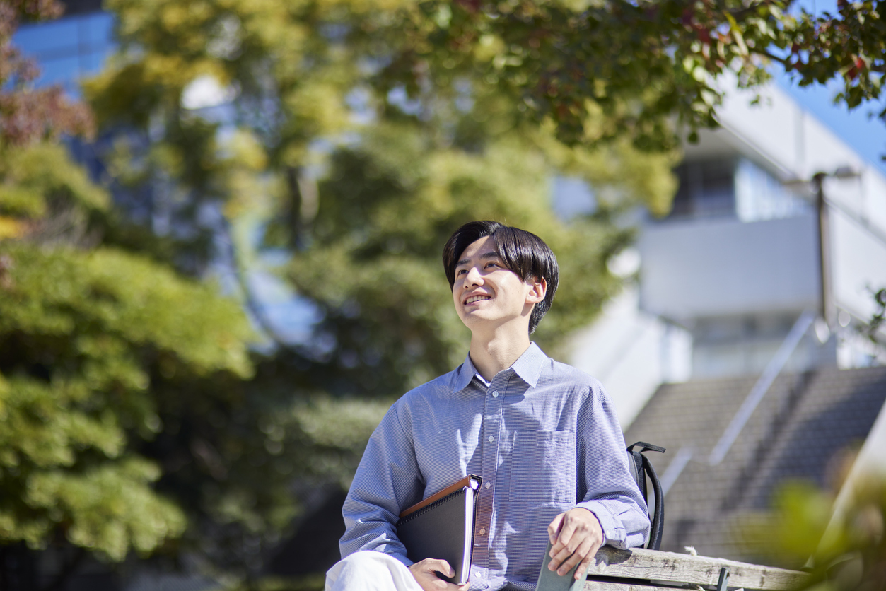 Japanese student on campus