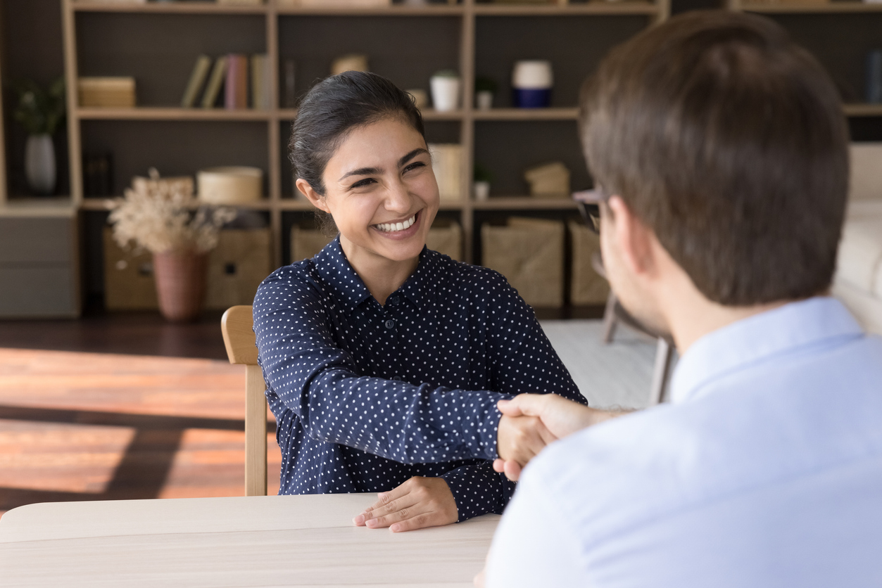 Student in mock interview