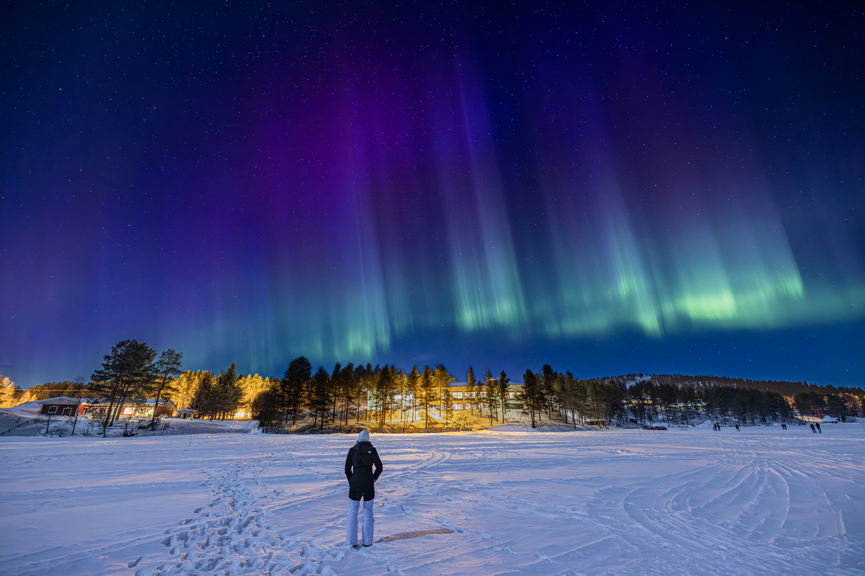 Northern lights, in Finnish Lapland