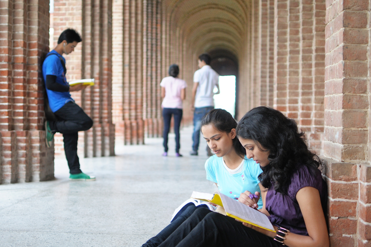 Students at university in India