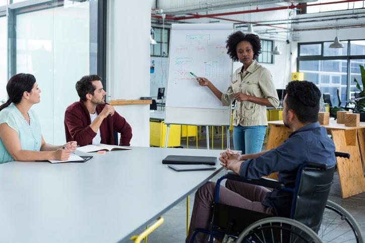 Workers in a meeting