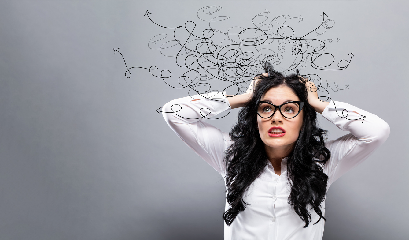 Woman looking stressed and overwhelmed