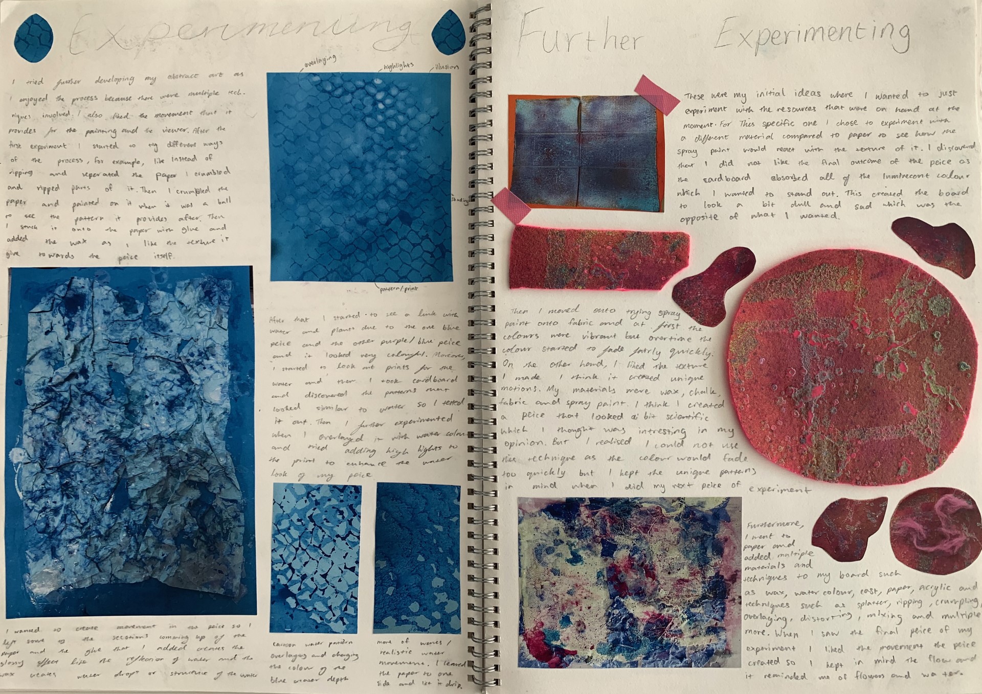 Example of art student's sketchbook