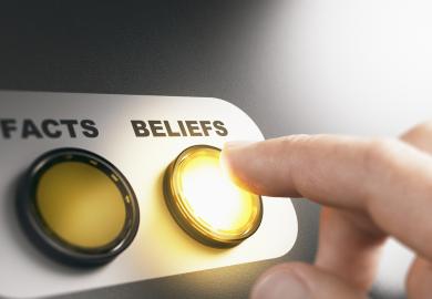 Two push buttons, one marked 'Facts' and the other labelled 'Beliefs'