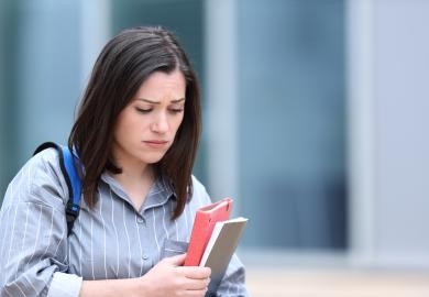 Student looking sad