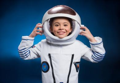 Child dressed as astronaut