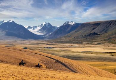 Kazakhstan steppe landscape