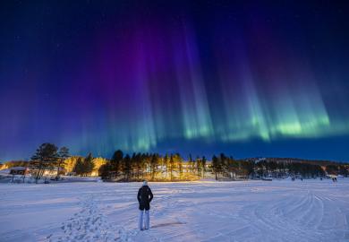 Northern lights, in Finnish Lapland