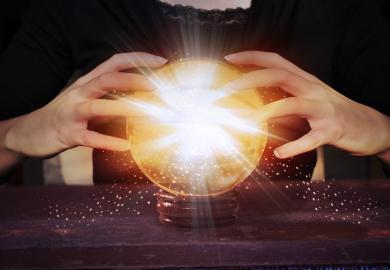 Crystal ball, with light shining in the centre