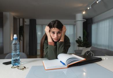 Student looking stressed and overwhelmed