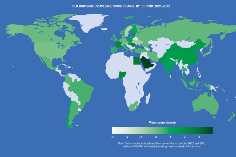 Map graphic ‘Old universities’ – Young 2022