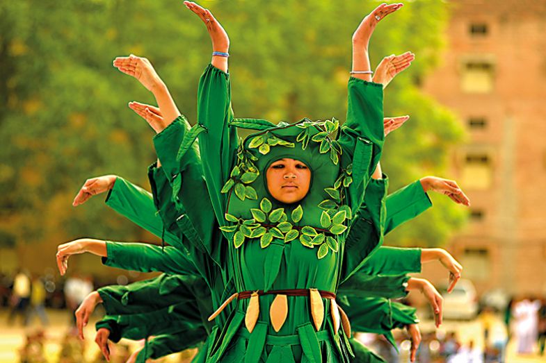 Indian children dancing