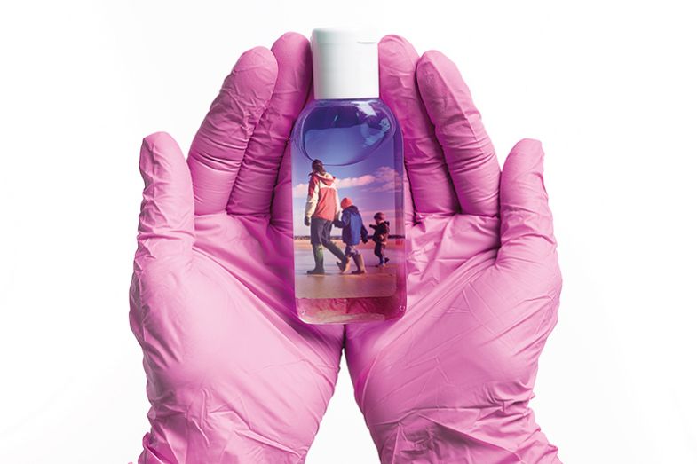 gloves and sanitiser