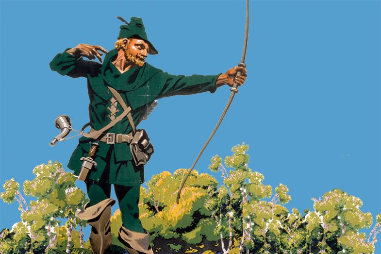 Robin Hood in Sherwood Forest. Original artwork by Frank Newbould.
