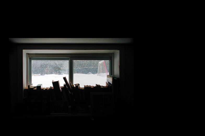 Books in a window