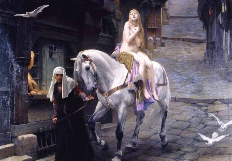 Painting of Lady godiva to illustrate Full funding for research and high-cost subjects