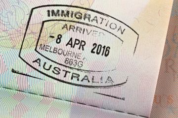 Australia immigration stamp