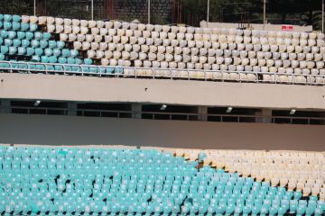 empty Cricket Stadium arena with a stadium in a row in Himachal Prdaesh