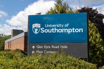 A sign at the edge of the main campus of The University of Southampton.