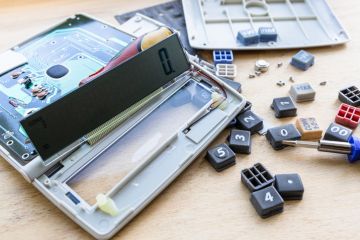 A dismantled calculator