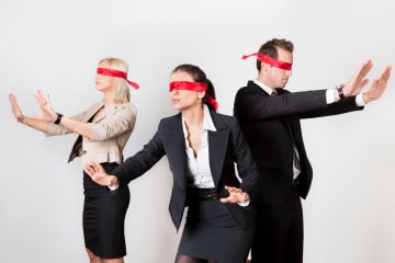 People in blindfolds