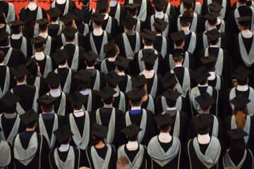 Kingston-upon-Hull, UK - July 12 2017 Graduates receive their diplomas in a ceremony at Hull City Hall, UK