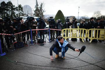 Journalists gathered