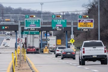 A toll plaza in Pennsylvania, symbolising university admissions.