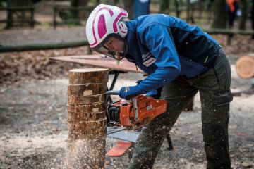 Participant in the Logging Dutch Championships to illustrate Dutch research funding cuts will ‘reverse years of progress’