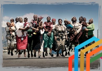 Group of African women jumping to illustrate greater numbers of African universities participating in the Impact Rankings