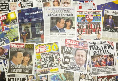 British newspaper front pages reporting Prime Minister David Cameron resigning after the EU Referendum.