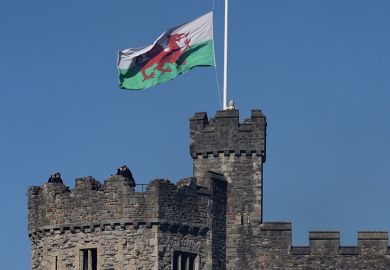 Security personnel with binoculars at the top of Cardiff Castle, Wales. Illustrating a comment from Simon Pirotte that “we need to keep our heads above the parapet and think about horizon scanning and what sort of future we want."