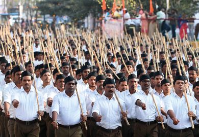 Rashtriya Swayamsevak Sangh (RSS) members in a rally in support of India’s new citizenship law, 2019