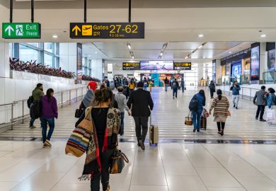 Interior of Indira Gandhi International Airport New Delhi.