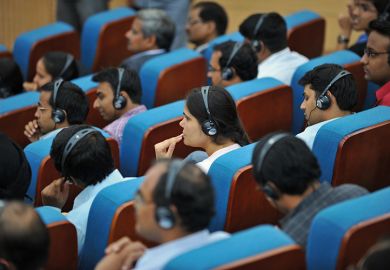lecture with headsets