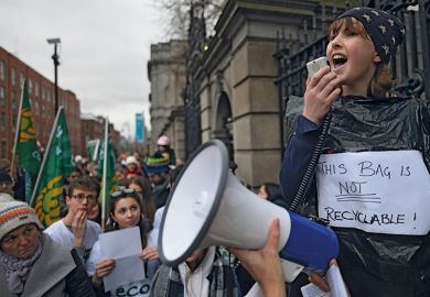 A climate change protest in Dublin