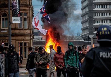 Rioters in Sunderland in August 2024