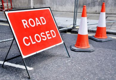 Road closed sign