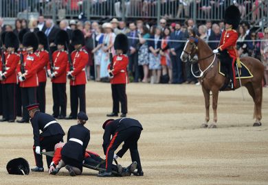 Soldier collapses