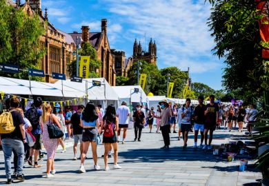 A welcome fair at the University of Sydney