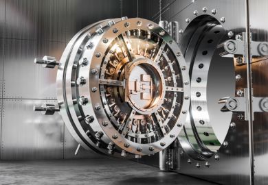 An open bank vault, symbolising open science