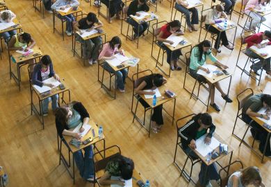 Examination hall in Birmingham to illustrate Let students review marked exam scripts, says thinktank