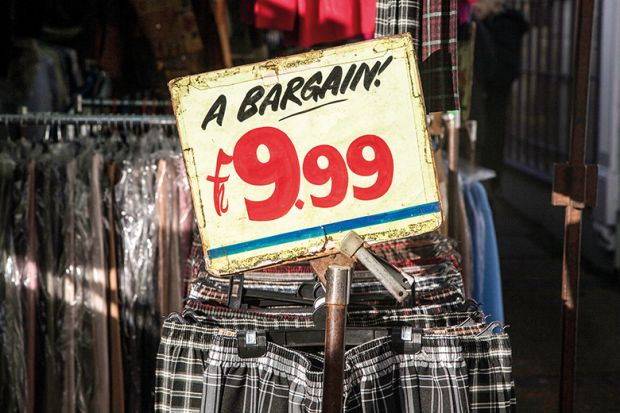 Clothing at a market stall