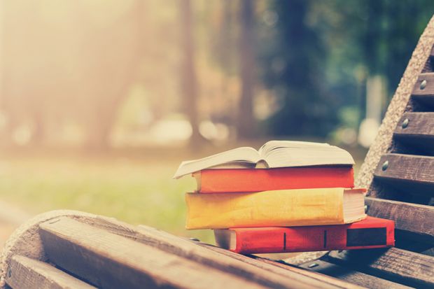 Books on a bench