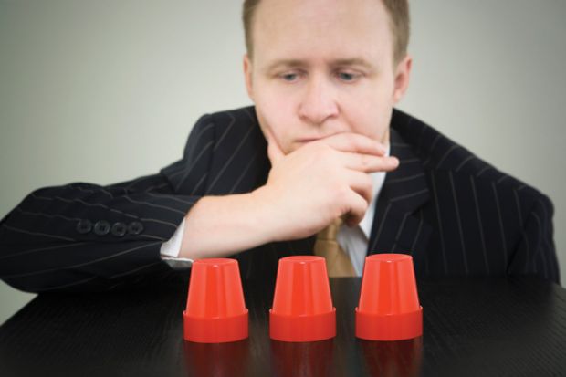 Businessman making a choice