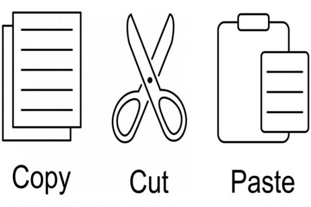 Copy and paste icons, symbolising plagiarism